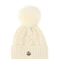 Beanie With Pom Pom - White.