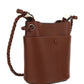 Medium Key Bucket Bag in Shiny & Grained Calfskin - Tobacco