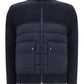 Padded Wool Cardigan - Navy