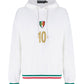 Jersey hoodie with patch - White
