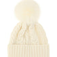 Beanie With Pom Pom - White.
