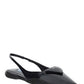 Brushed Leather Slingback Ballerinas - Black