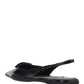Brushed Leather Slingback Ballerinas - Black