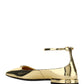 Metallic Leather Ballerinas - Platinum
