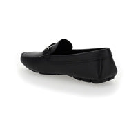 Saffiano Leather Loafers - Black