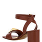 One Stud Sandal in Calfskin With Maxi Stud - Gingerbread