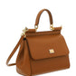 Small Sicily Bag In Dauphine Calfskin - Brown