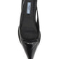 Brushed Leather Slingback Ballerinas - Black