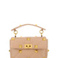 Medium Roman Stud The Shoulder Bag In Nappa With Chain - Beige