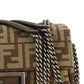 FF Tapestry Baguette Chain Midi Bag - Brown