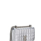 Quilted Metallic Leather Mini Lola Bag - Silver