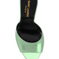 La 16 Mules In Metallic Leather - Green