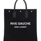 Rive Gauche N/S Tote Bag In Printed Canvas And Leather - Black