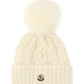 Beanie With Pom Pom - White.