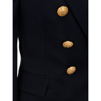 Wool Double-Breasted Jacket - Navy.