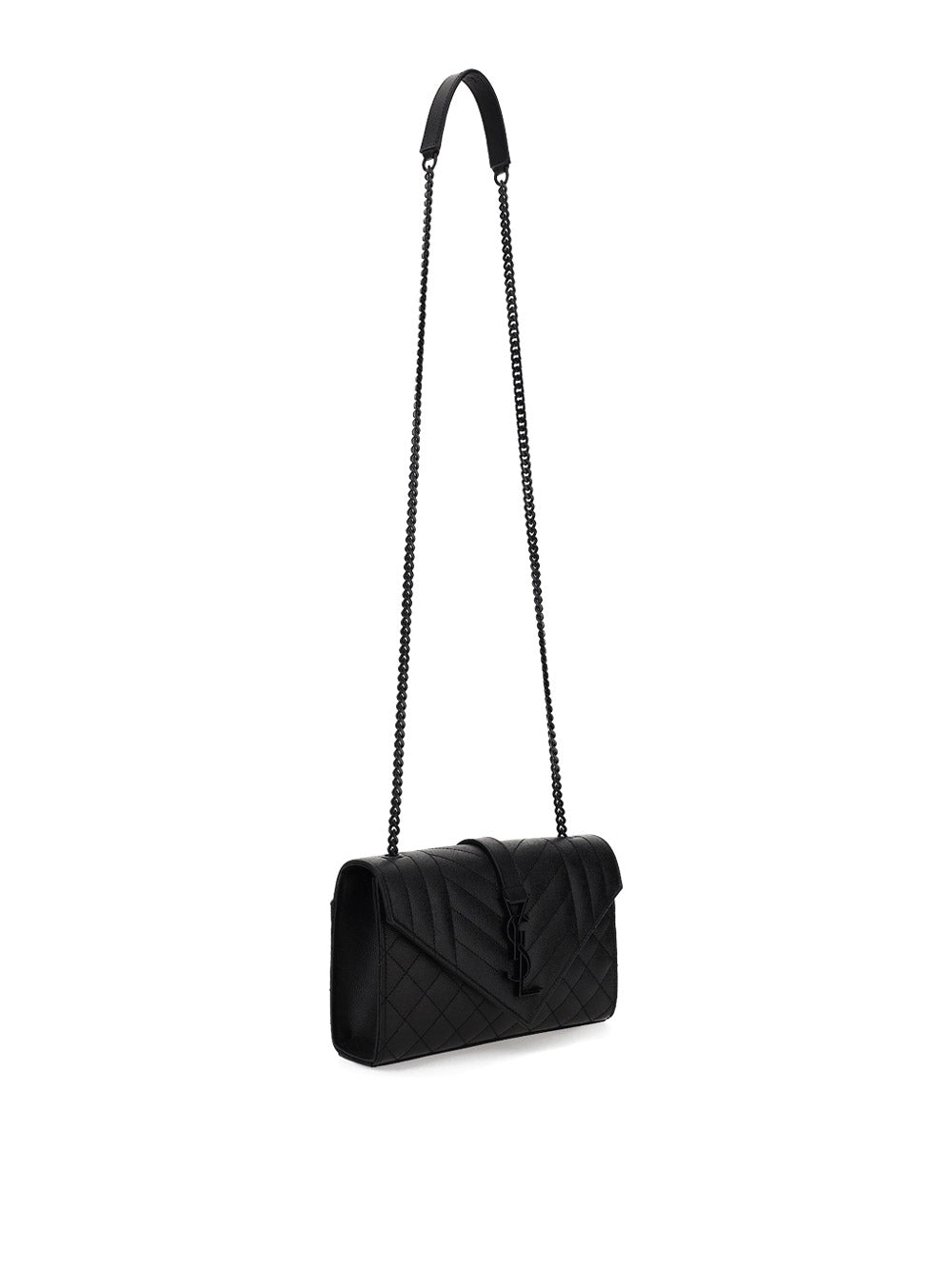 Envelope Small Bag In Mix-Matelasse Grain De Poudre Embossed Leather - Black