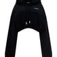 Embroidered-Logo Cropped Hoodie - Black