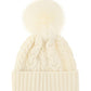 Beanie With Pom Pom - White.