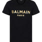 Cotton T-shirt With Paris Logo Print - Black / Gold