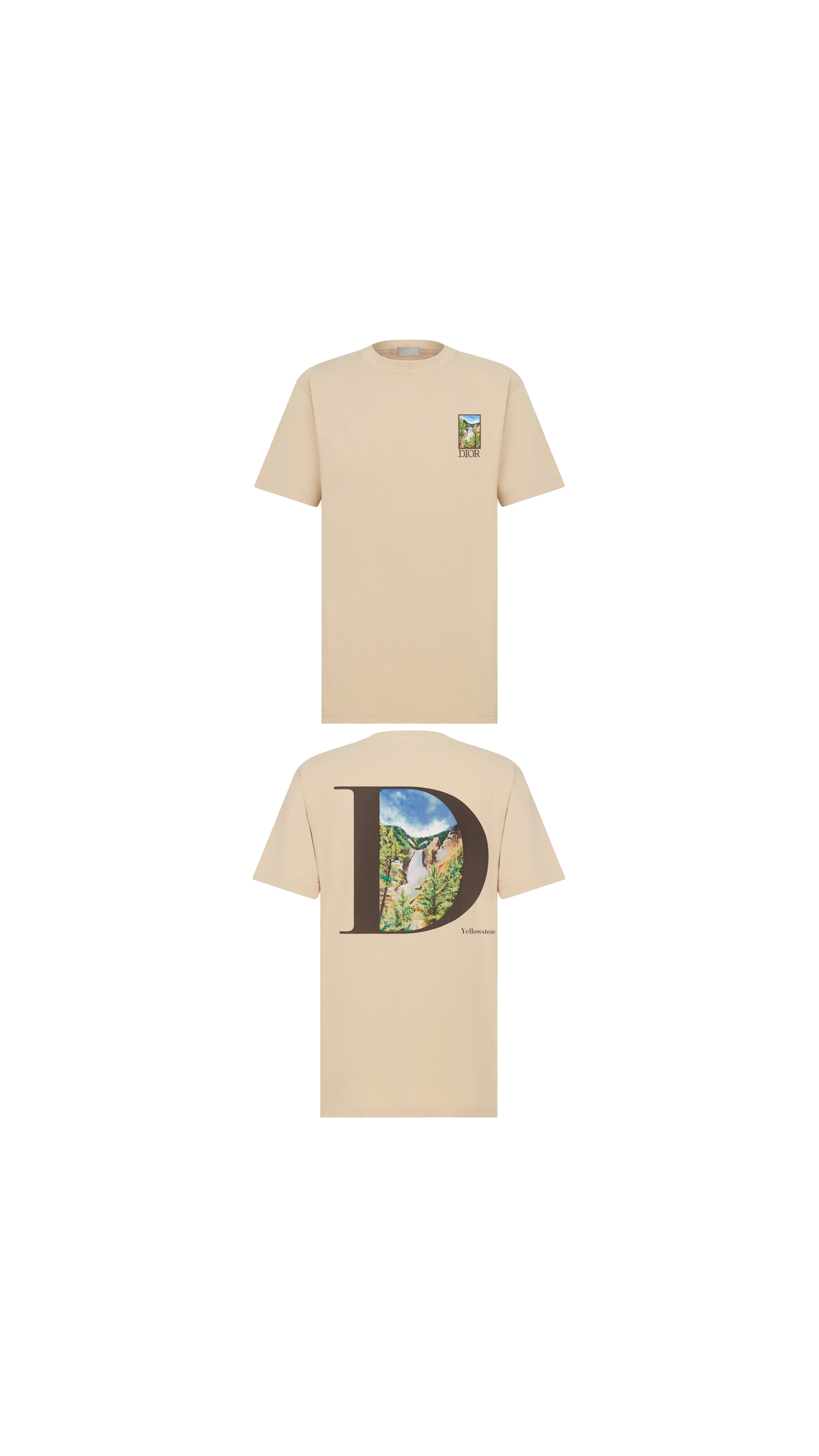 Dior and Jack Kerouac T-shirt with Comfortable Fit - Beige