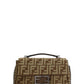 FF Tapestry Baguette Chain Midi Bag - Brown