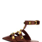 Roman Stud Ballet in Calfskin - Tan