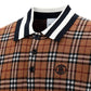 Monogram Motif Check Wool Jacquard Polo Shirt - Birch Brown