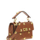 Medium Roman Stud The Shoulder Bag Grainy Calfskin - Saddle Brown