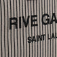 Rive Gauche Tote Bag In Linen And Smooth Leather - Cream / Black