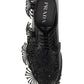 Brushed Leather Derby Shoes with Appliqués - Black