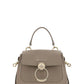 Mini Tess Day Bag in Grained & Shiny Calfskin - Powder