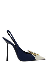 Volver Slingbacks In Crepe the Chine And Leather - Navy