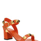 Roman Stud Calfskin Sandal 60MM - Orange