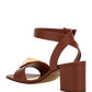 One Stud Sandal in Calfskin With Maxi Stud - Gingerbread