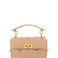 Medium Roman Stud The Shoulder Bag In Nappa With Chain - Beige