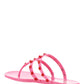 Rockstud Flat Rubber Sandal - Pink.