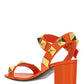Roman Stud Calfskin Sandal 60MM - Orange