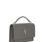 Sunset Chain Wallet Bag in Smooth Leather - Grey