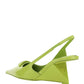 Brushed Leather Slingback Pumps - Green