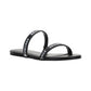 Allover Logo Flat Sandals - Black