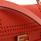 Medium Baguette Woven Leather Bag - Red