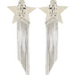 Star Earrings With Brass Chains - Palladium