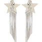 Star Earrings With Brass Chains - Palladium