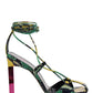 ''Adele'' Lace-up Pump - Green / Yellow