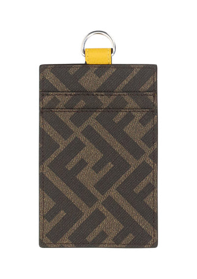 Fabric Card Holder - Yellow / Brown