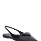 Brushed Leather Slingback Ballerinas - Black
