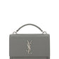 Sunset Chain Wallet Bag in Smooth Leather - Grey