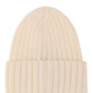 Ribbed Knit Wool Beanie - Ivory.