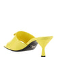 Brushed Leather Heeled Slides - Yellow