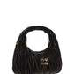 Miu Wander Matelassé Nappa Leather Mini Hobo Bag - Sand/Coffee